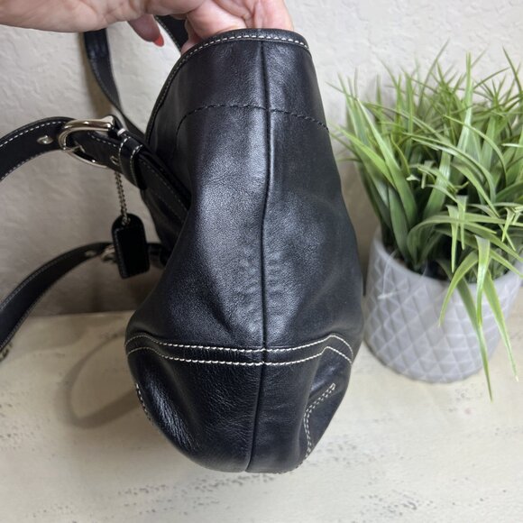 Vintage Coach Black Leather Soho Handbag Shoulder Purse M05D-9544 - Picture 11 of 12